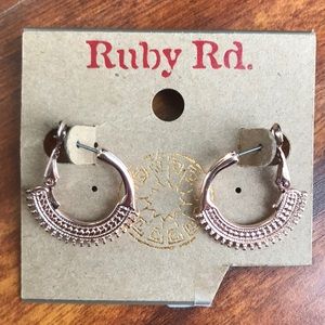 Gold boho costume jewelry hoop earring